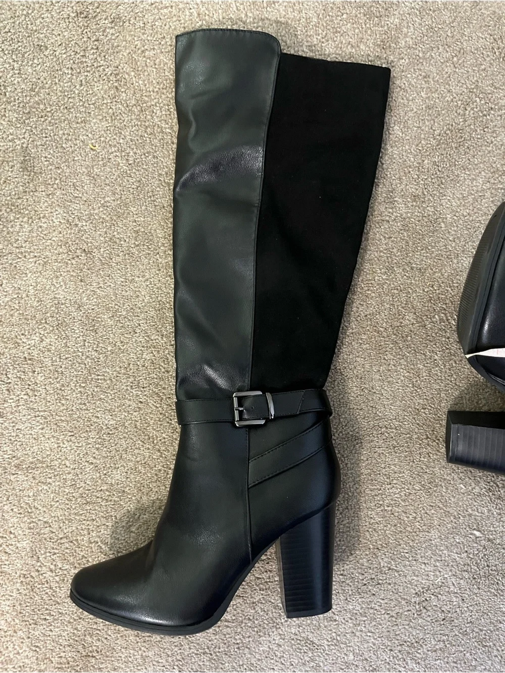 Classic Black Knee-High Block Heel Boots perfect condition